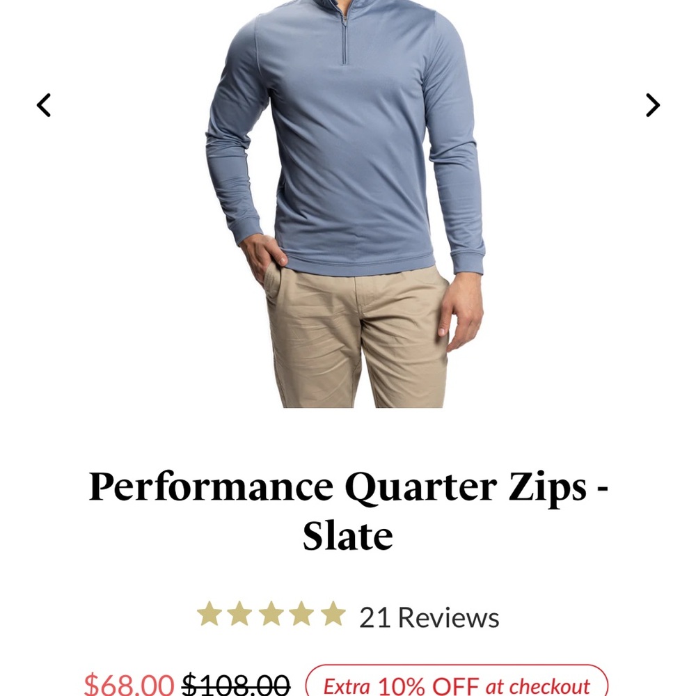Performance Quarter Zip Sweater - Slate Blue